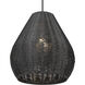 Melany 1 Light 17.5 inch Natural Black Outdoor Pendant